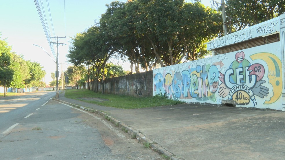 Pai e filho morrem após levar choque elétrico próximo à escola do DF — Foto: TV Globo/Reprodução