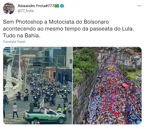 Críticos de Bolsonaro também usaram as redes para contestar adesão ao evento do presidente - Foto: Reprodução