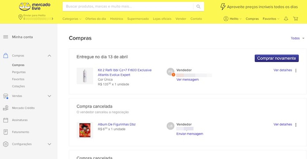 Como Ver Todas As Compras No Mercado Livre E Commerce Techtudo Puedes recibirlo en tu casa, en la oficina o retirarlo. as compras no mercado livre
