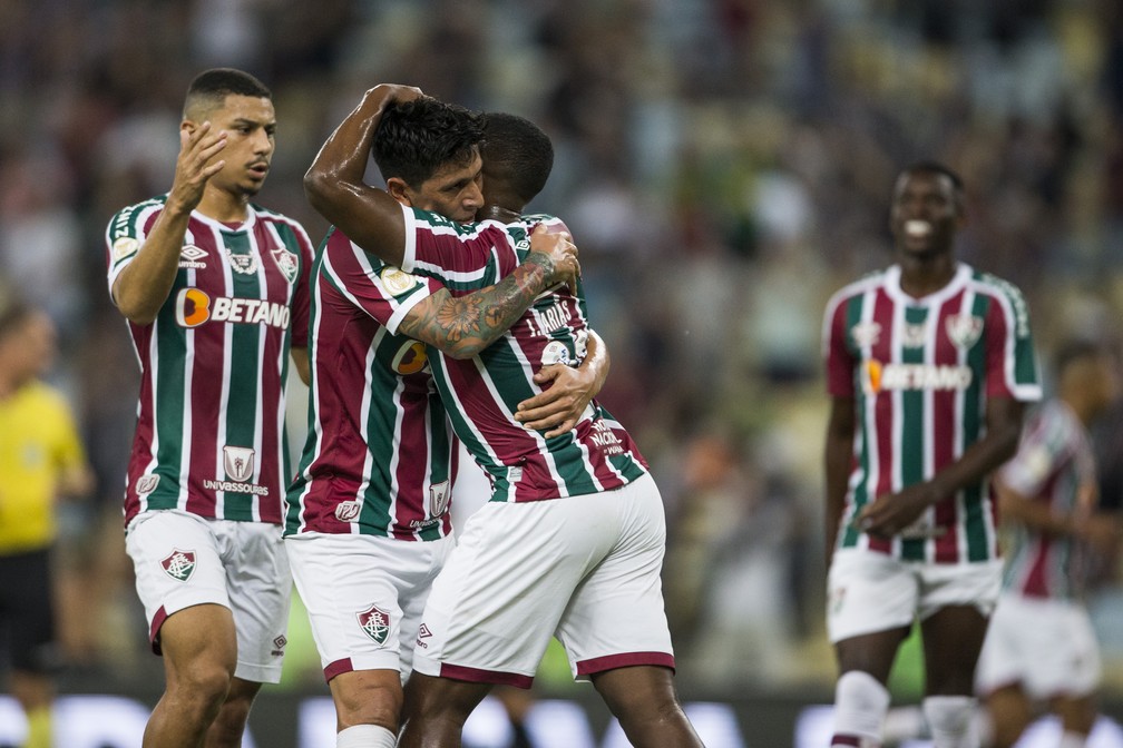 Fluminense comemora vitória sobre Atlético-MG — Foto: Marcelo Gonçalves/Fluminense FC