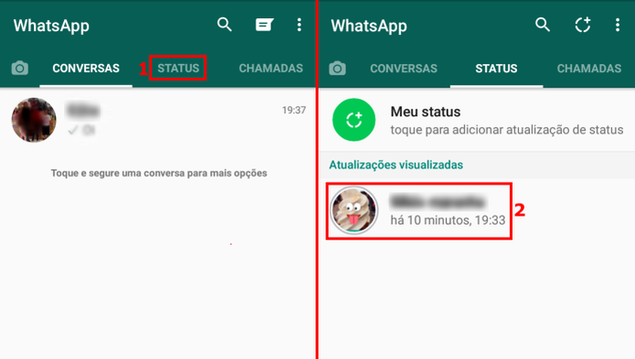 Acessando o status de um amigo no WhatsApp (Foto: Reprodução/Edivaldo Brito)