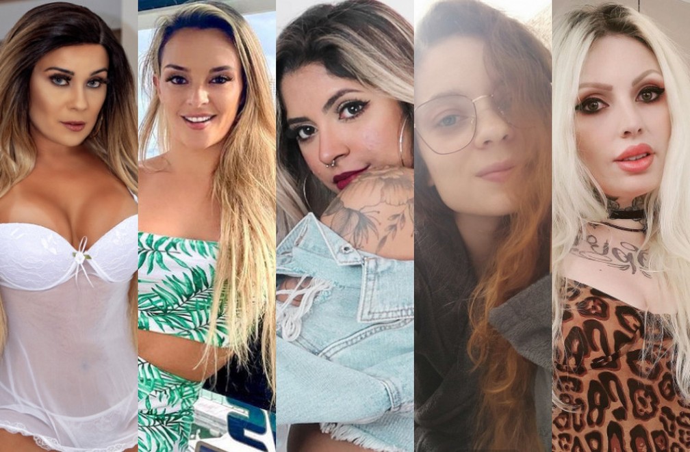 Da esq. para a dir., Nicolli Zurkin, Heloíne Moreno, Priscila Volturi, Aurora e Doce Suicide — Foto: Reprodução/Instagram
