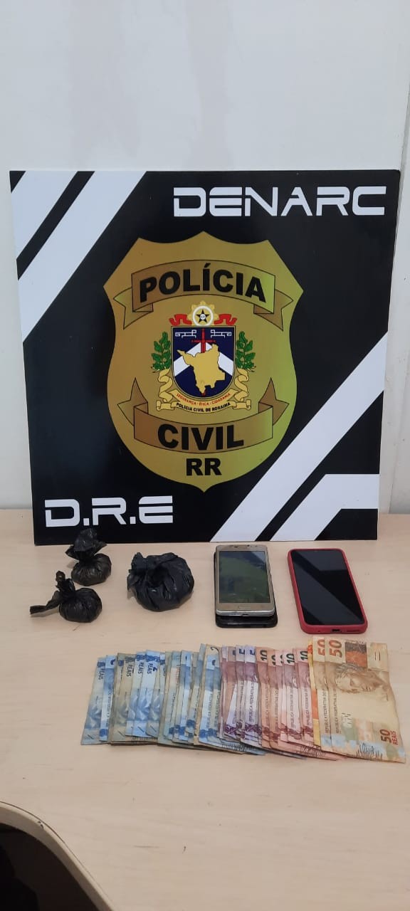 Casal é preso por tráfico de drogas após ser flagrado com 200g de cocaína em Boa Vista 