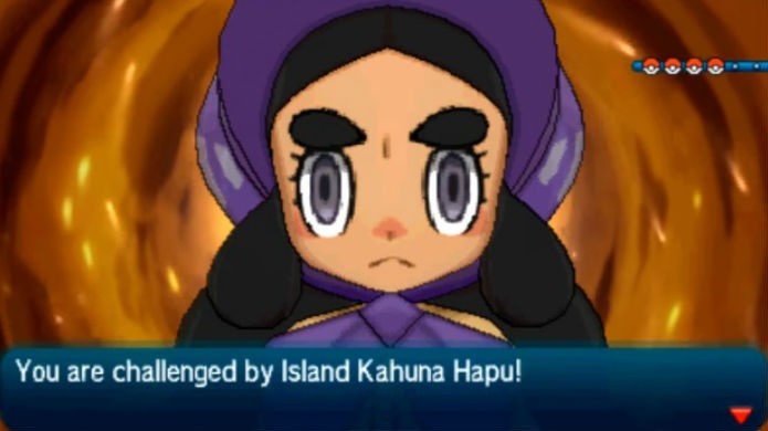Pokémon Sun e Moon: Kahuna Hapu ataca com Pokémon do tipo Terrestre (Foto: Reprodução / Thomas Schulze )