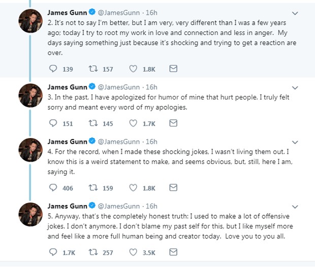 Diretor De Guardioes Da Galaxia James Gunn E Demitido Devido A Tweets Polemicos Sobre Pedofilia E Estupro Quem Quem News