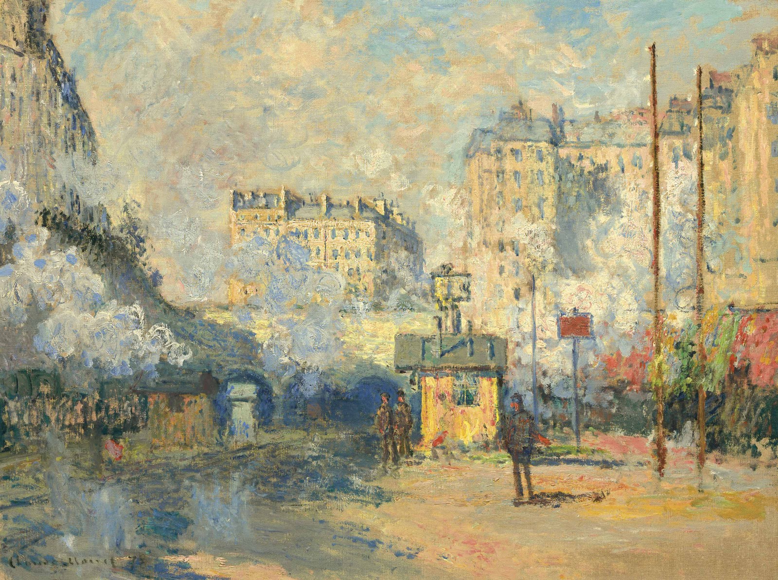 Exterieurde la gare Saint-Lazare (effet de soleil), óleo de Claude Monet, de 1877Reprodução