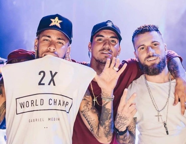 Neymar, Gabriel Medina e Lucas Lima (Foto: Reprodução Instagram)