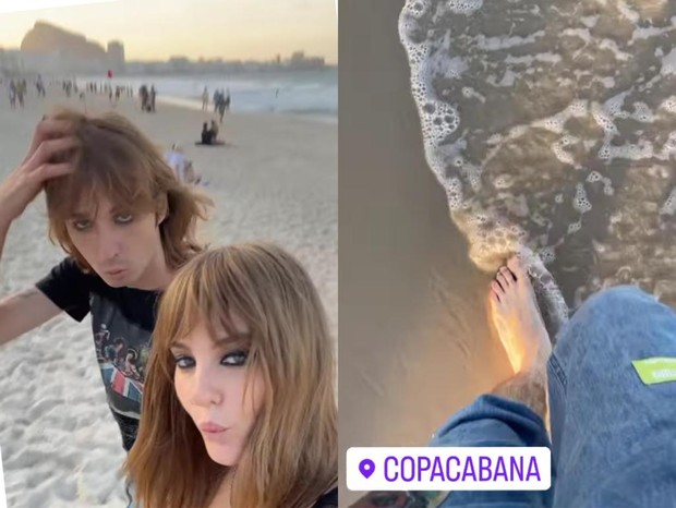 Banda Måneskin na Praia de Copacabana (Foto: Reprodução/Instagram)