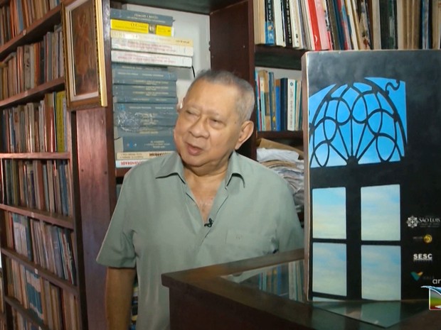 Jomar Moraes era proprietário de uma das maiores bibliotecas particulares do Brasil (Foto: Reprodução/TV Mirante)