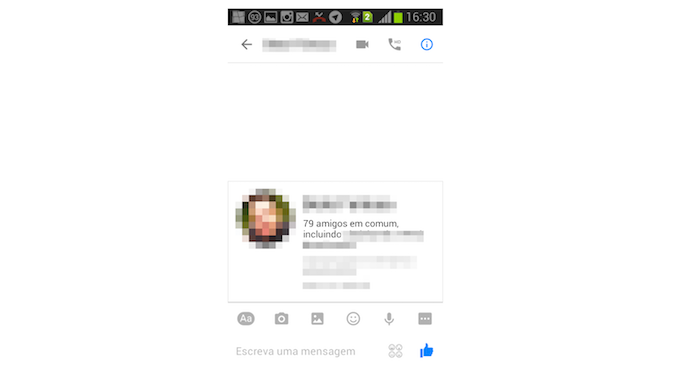 Iniciando uma conversa com um amigo encontrado através do endereço de e-mail no Facebook Messenger para Android (Foto: Reprodução/Marvin Costa)