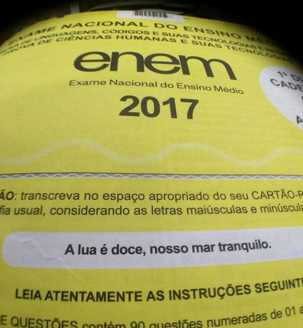 Candidato do Enem que não transcreveu frase no cartão ...