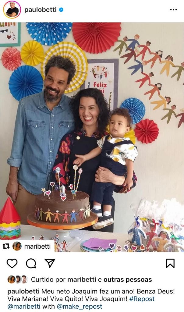 Paulo Betti celebra um ano do neto Joaquim (Foto: Reprodução/Instagram)