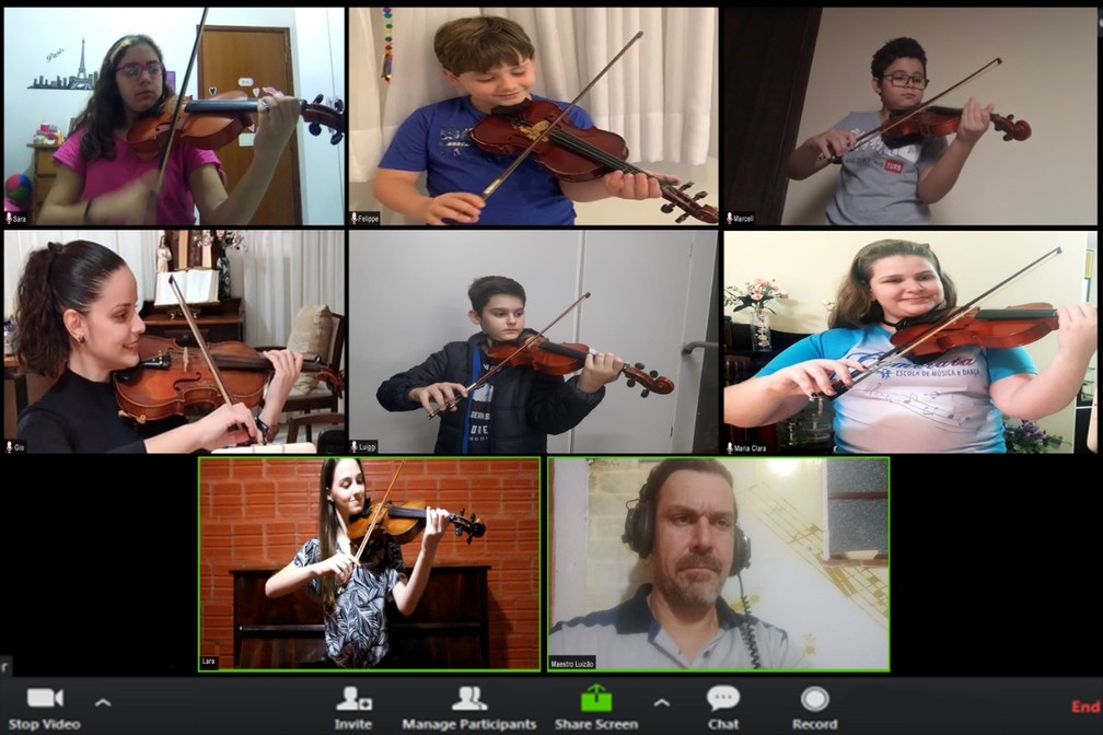 Aula online de música é opção para o aprendizado no período da pandemia — Foto: Cedida