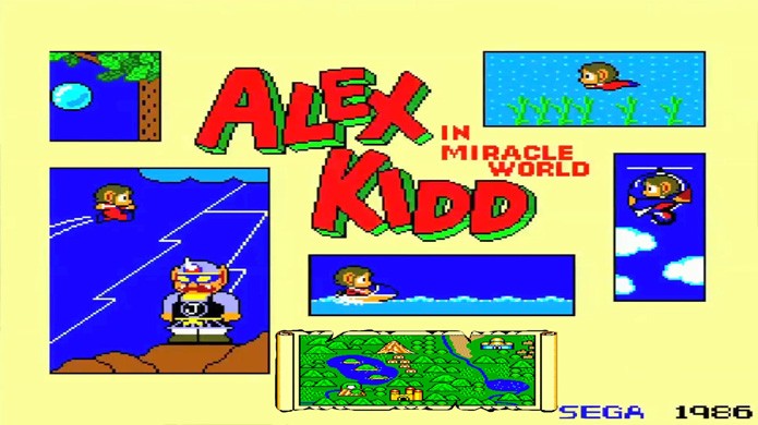 Logo na tela título Alex Kidd mostrava que podia fazer de tudo no Master System (Foto: Reprodução/YouTube)