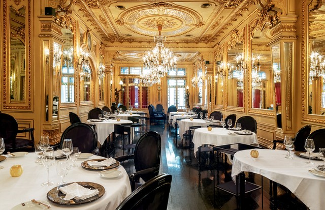 O salão do restaurante, em Lisboa (Foto: Divulgação e Reprodução)