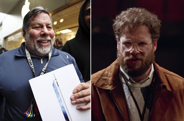 Steve Wozniak e Seth Rogen, que o representará no filme &quot;Steve Jobs&quot; (Foto: David McNew/Reuters/Reprodução/Trailer)