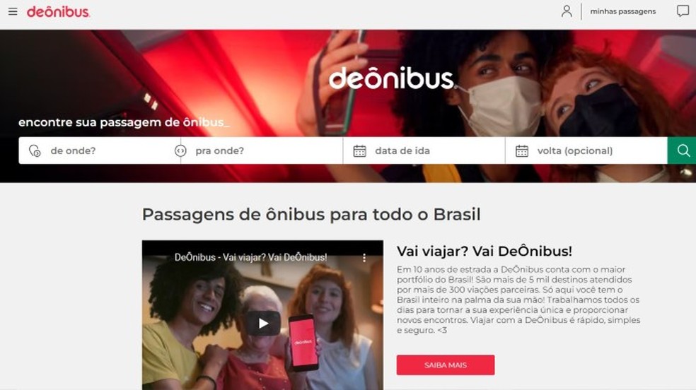 Plataforma DeÔnibus conta com mais de 300 parceiros e possibilita comprar passagem para todo o Brasil — Foto: Reprodução/Thaisi Carvalho