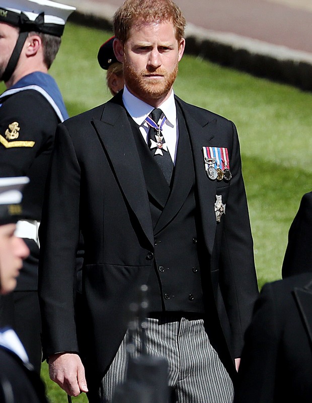 Príncipe Harry no funeral do avô Philip (Foto: Getty Images)