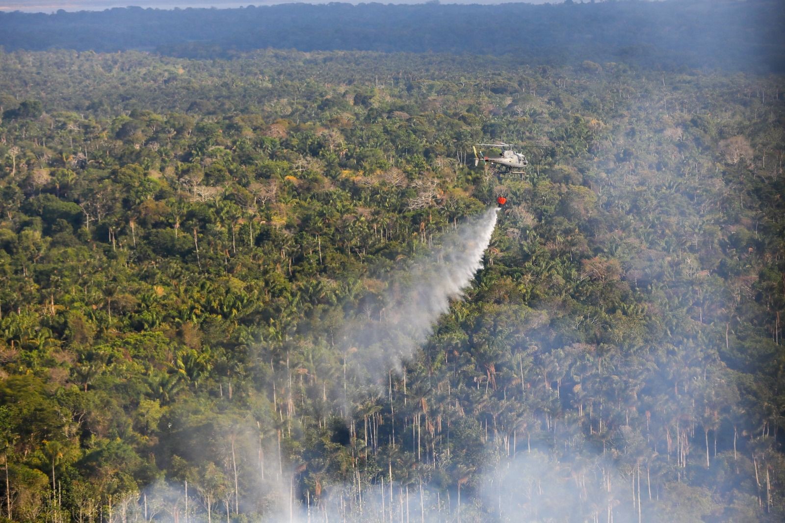 Helicópteros da Marinha intensificam combate às queimadas no Amazonas, diz governo