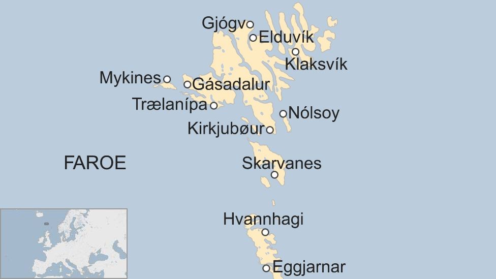 Mapa mostra localização das Ilhas Faroe (Foto: BBC)