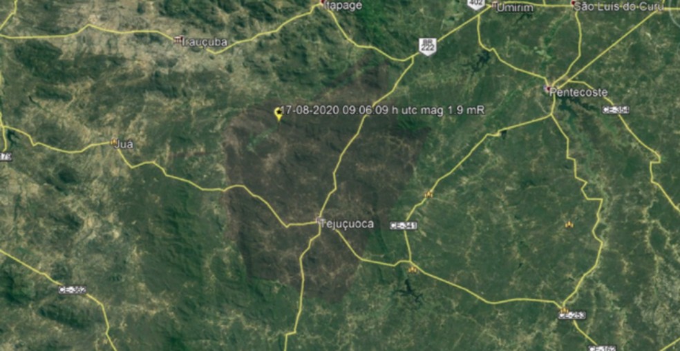 O tremor teve magnitude 1.8 e aconteceu às 6h06. — Foto: LabSis/UFRN