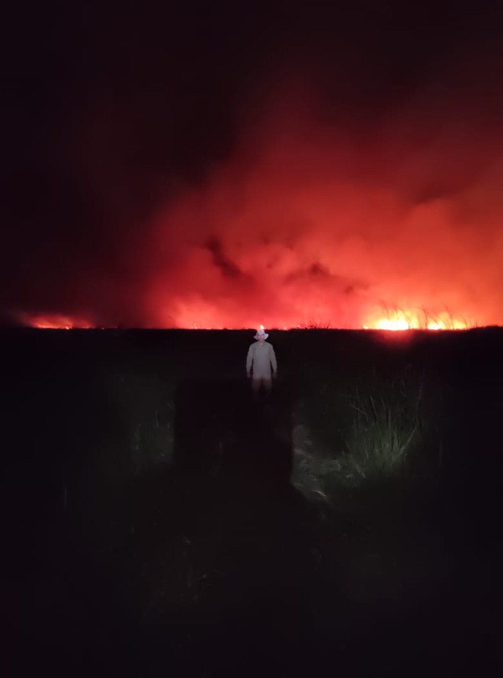 Até o momento não é possível saber a extensão afetada pelo fogo  Foto: Corpo de Bombeiros Militar