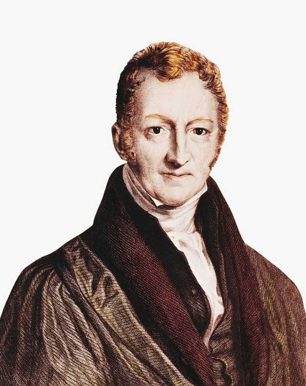 O economista britânico Thomas Malthus (1766-1834) é um dos primeiros e mais importantes demógrafos da história — sua teoria, chamada Malthusianismo, relaciona a questão do crescimento populacional descontrolado com os limitados recursos necessários para sua sobrevivência — Foto: GETTY IMAGES/via BBC