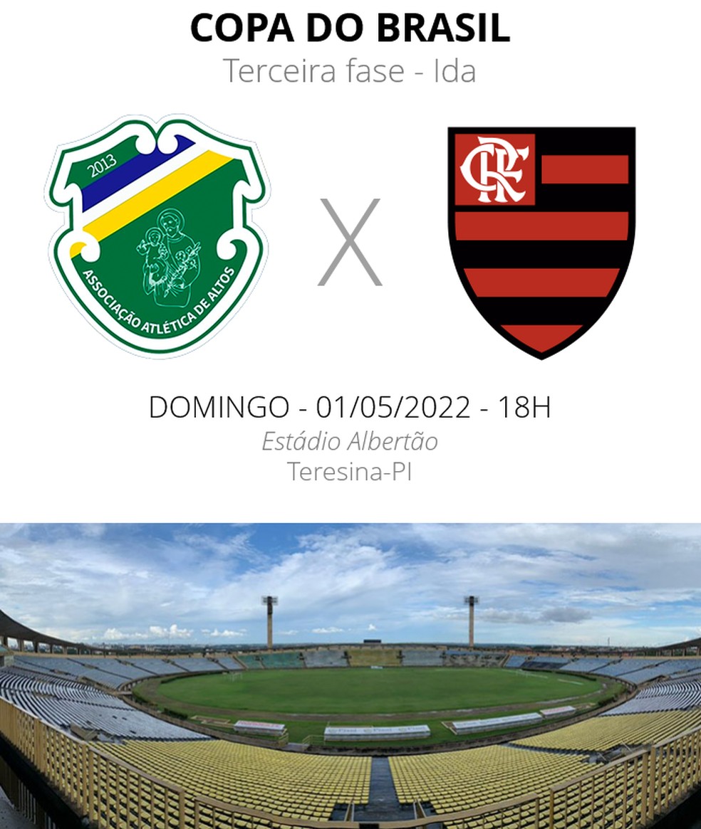 Altos x Flamengo: veja onde assistir, escalações, desfalques e arbitragem |  copa do brasil | ge