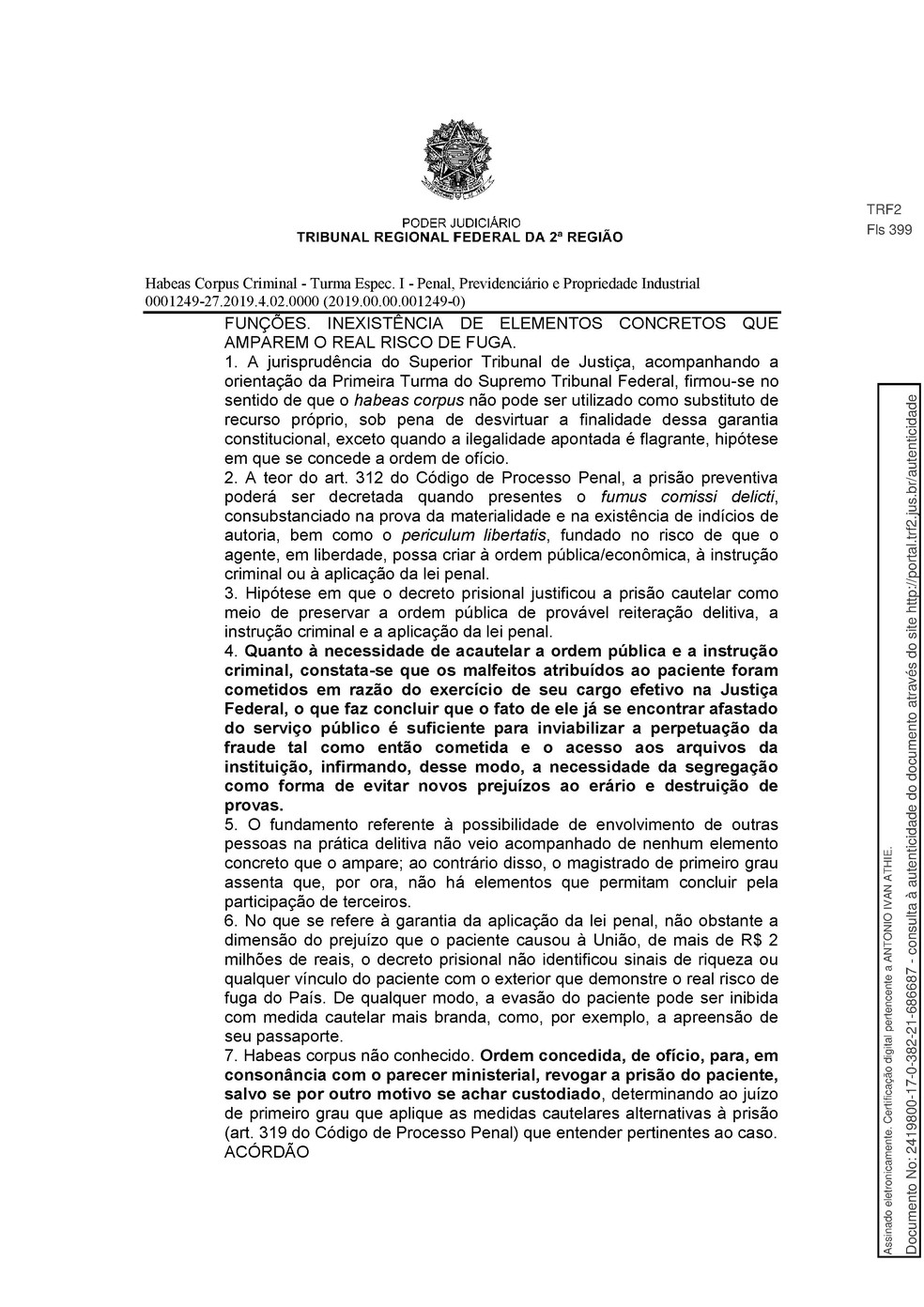 Decisão TRF-2 pg. 18 — Foto: Reprodução