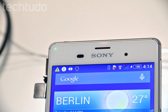 O Z3 possui tela Full HD de 5.2 polegadas (Foto: Fabrício Vitorino/TechTudo) O Z3 possui tela Full HD de 5.2 polegadas (Foto: Fabrício Vitorino/TechTudo)