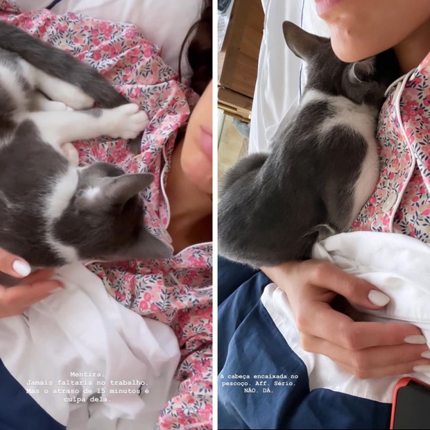 Bruna Marquezine e sua gatinha, Mia (Foto: Reprodução/Instagram)