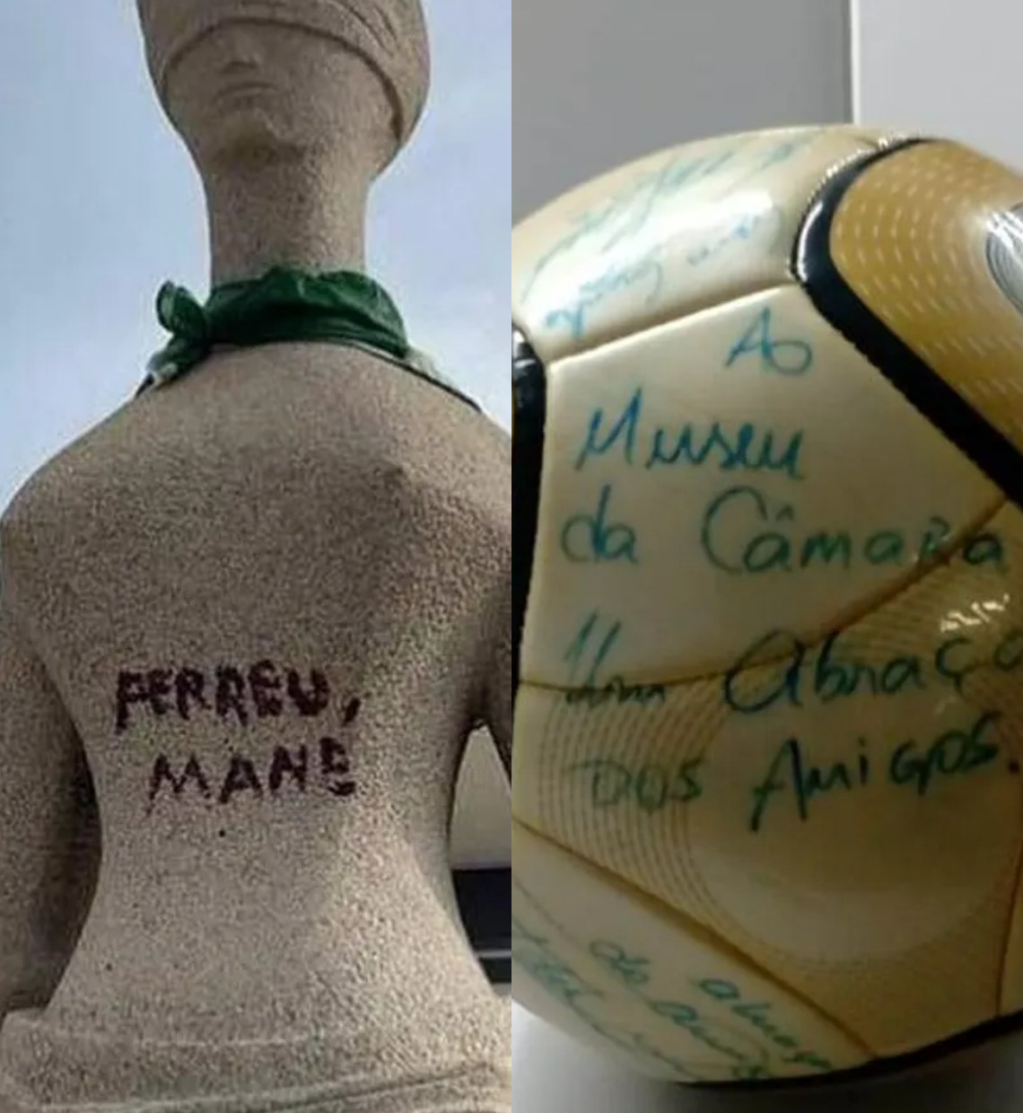 PF prende mulher suspeita de pichar estátua da Justiça e homem que furtou bola assinada por Neymar; veja lista de alvos