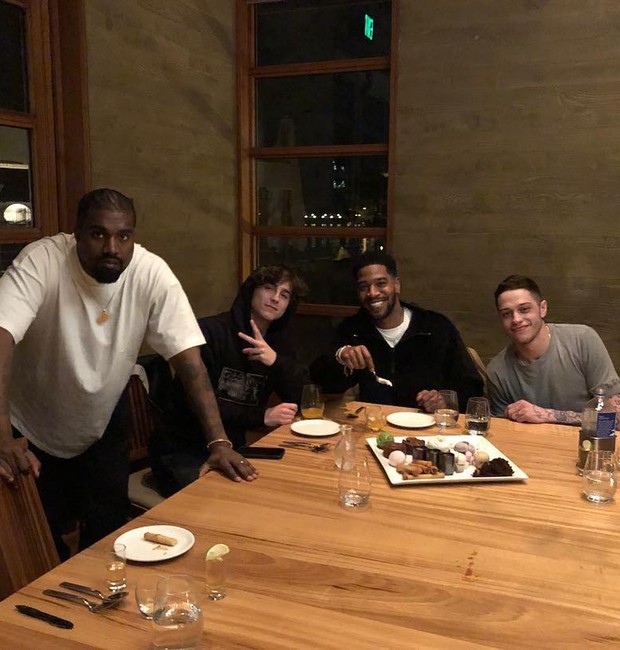 Timothée Chalamet, Kanye West, Kid Cudi e Pete Davidson (Foto: Reprodução/Instagram)