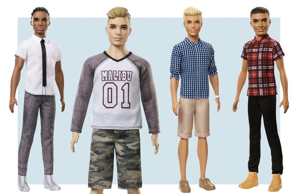 Agora o boneco Ken tem novos tipos de corpo, tom de pele e trajes!