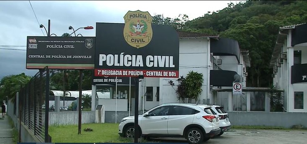 Central de Polícia de Joinville — Foto: Reprodução/NSC TV