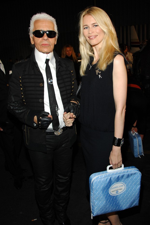 Karl Lagerfeld e Claudia Schiffer  (Foto: Patrick McMullan via Getty Image)