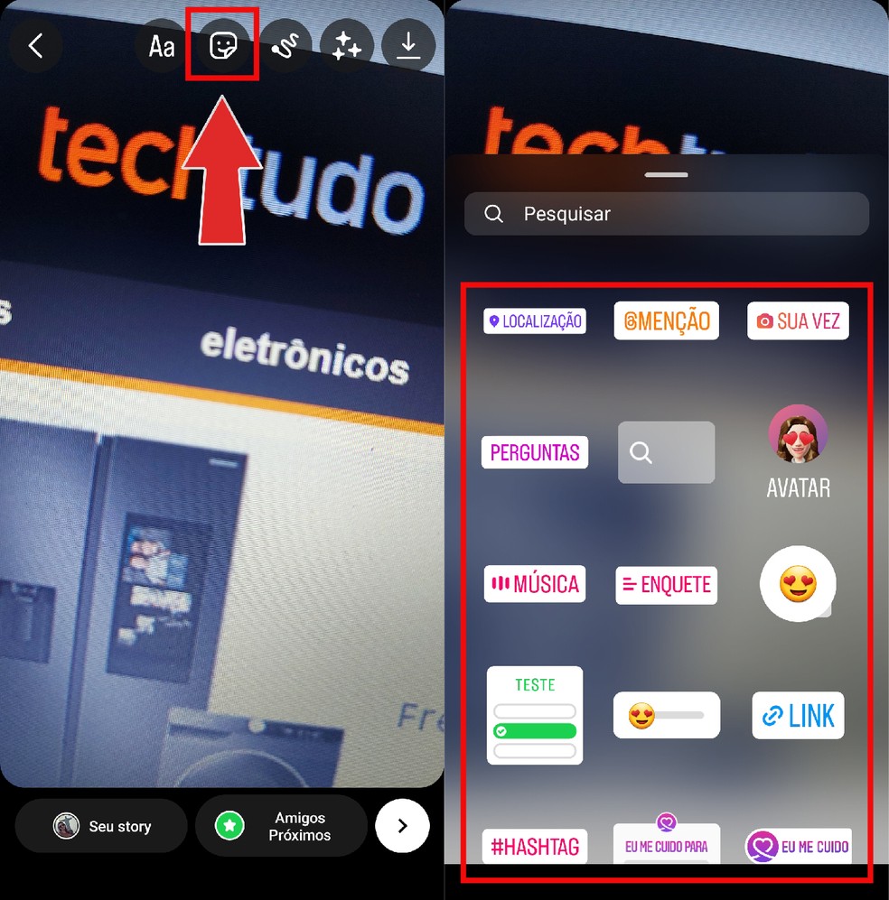 Utilize as diversas figurinhas que o Instagram disponibiliza para aumentar as suas visualiza��es � Foto: Reprodu��o/Paola Mansur
