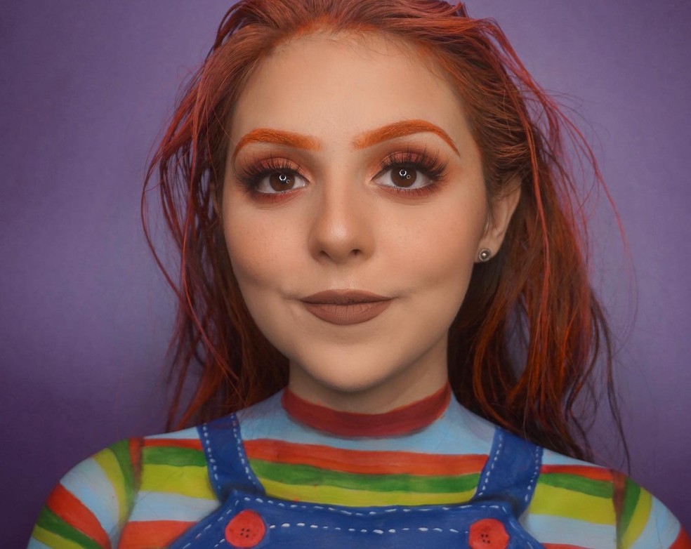 Maquiagem Chuck Halloween  — Foto: REprodução/Instagram @alexabeautyy