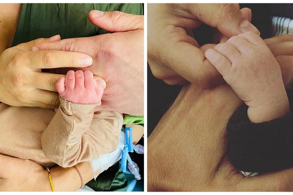 As fotos compartilhadas pelas gêmeas Nikki e Brie Bella anunciando o nascimento de seus filhos em um intervalo de 24 horas (Foto: Instagram)