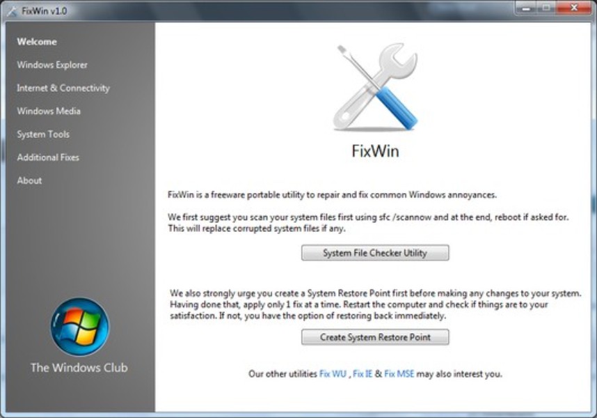 how to run fixwin utility windows 8