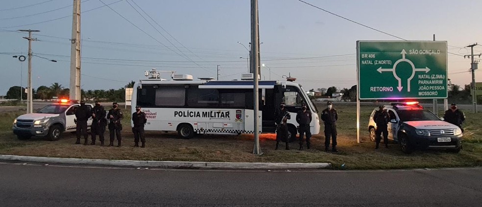 Rotatória do Aeroporto de Natal ganha posto móvel da Polícia Militar — Foto: Divulgação