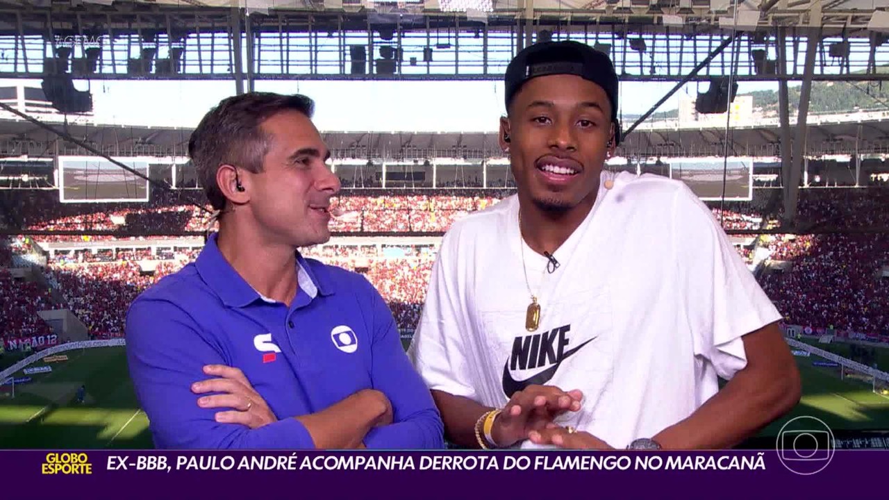 Ex-BBB, Paulo André acompanha derrota do Flamengo para o Fortaleza no Maracanã