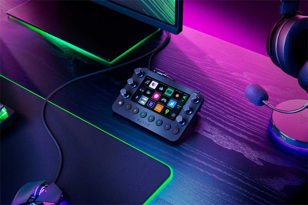 Razer Stream Controller, tem oito botões de troca de área de trabalho e seis comandos de mídia — Foto: Divulgação/Razer