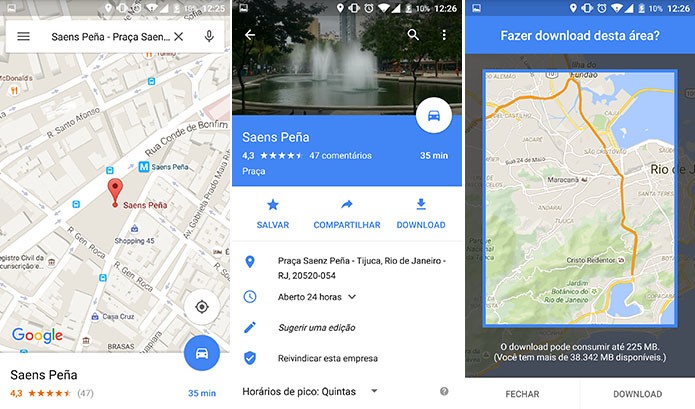 Google Maps introduziu download de mapas para navegação offline (Foto: Reprodução/Elson de Souza)
