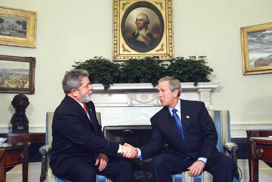 Em sua visita aos EUA, Lula se reuniu novamente com George W. Bush na Casa Branca, em 20 de junho de 2003