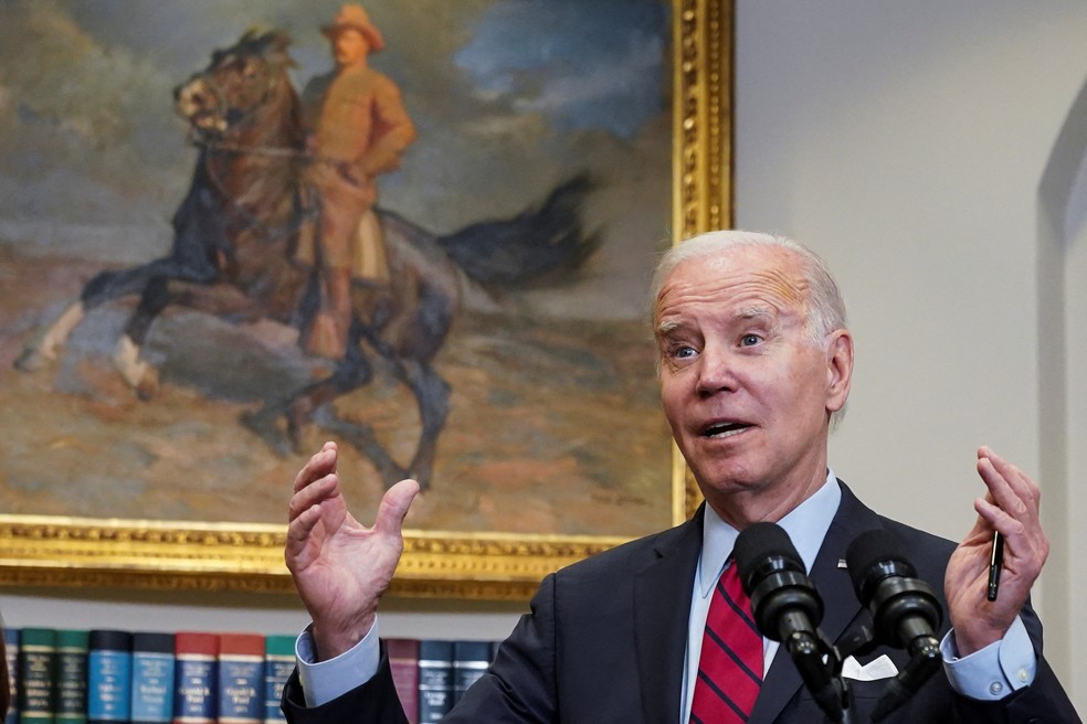 O presidente dos EUA, Joe Biden, fala sobre a segurança na fronteira EUA-México, na Casa Branca em Washington, EUA, em 5 de janeiro de 2023 — Foto: REUTERS/Kevin Lamarque