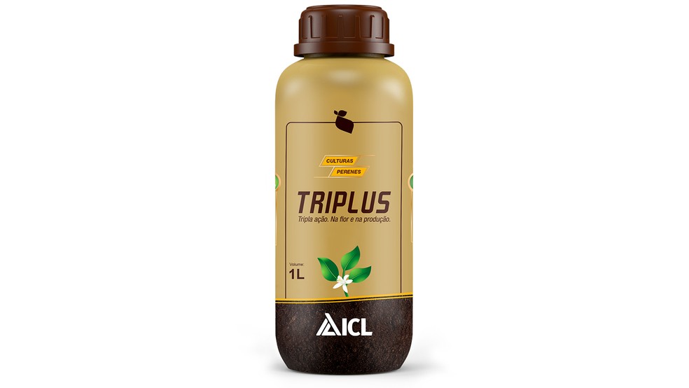 Triplus Perenes auxilia na redução de estresse, aumenta a sanidade e potencializa a florada do cafezal. — Foto: Crédito: Divulgação ICL 