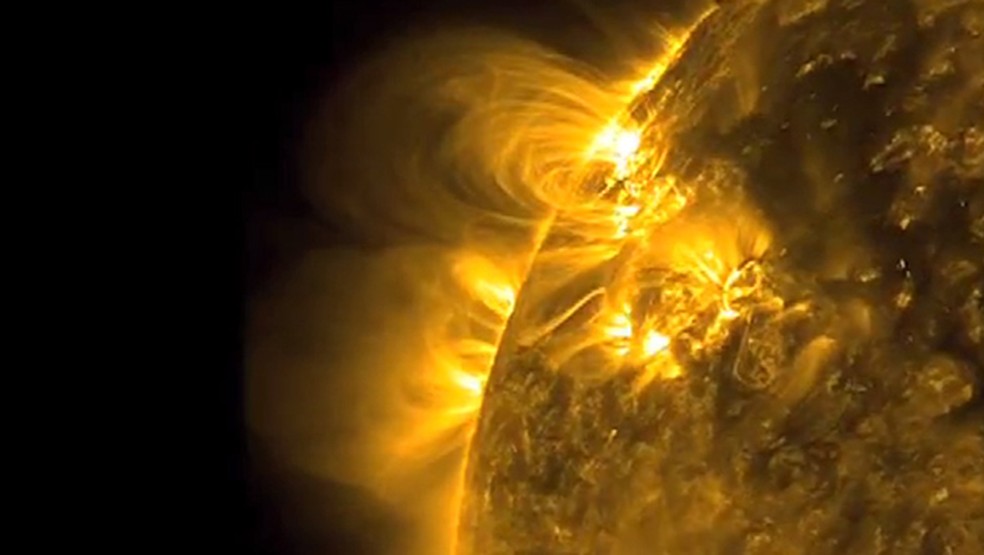 Imagens do sol capturada pelo  Observador Dinâmico Solar (SDO, em inglês) (Foto: Nasa)