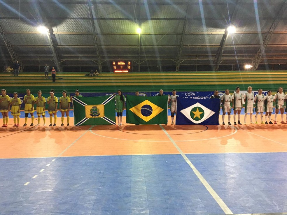 Etapa do feminino da Copa Centro América de Futsal em Sinop — Foto: Divulgação/FMFS