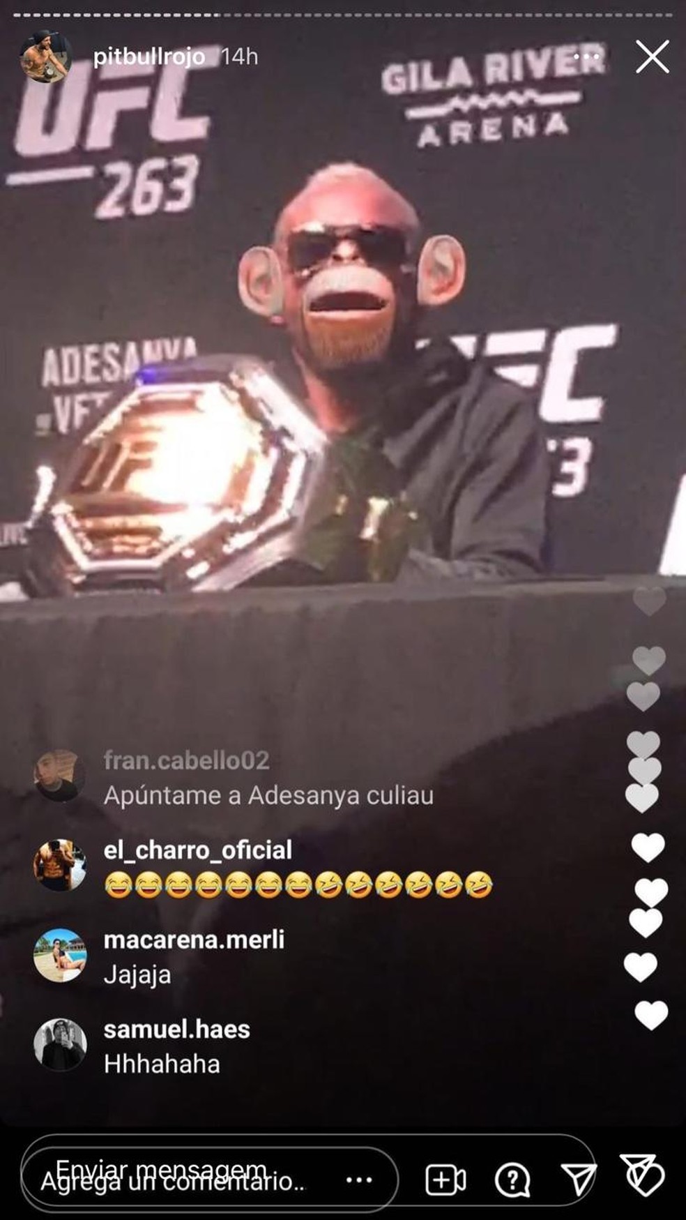 Postagem racista Marcelo Rojo Deiveson Figueiredo UFC 263 — Foto: Reprodução / Instagram